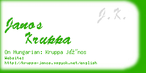 janos kruppa business card